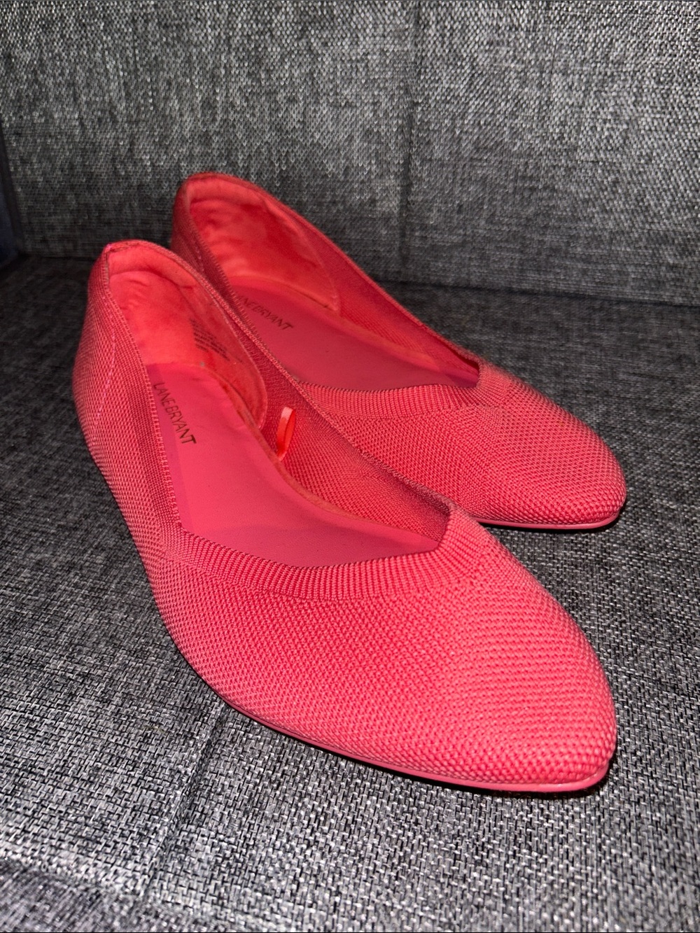 NEW- Lane Bryant Coral Knit Pointed-Toe Flats
